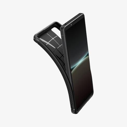 ACS02841 - Sony Xperia 1 III Case Rugged Armor in matte black showing the back